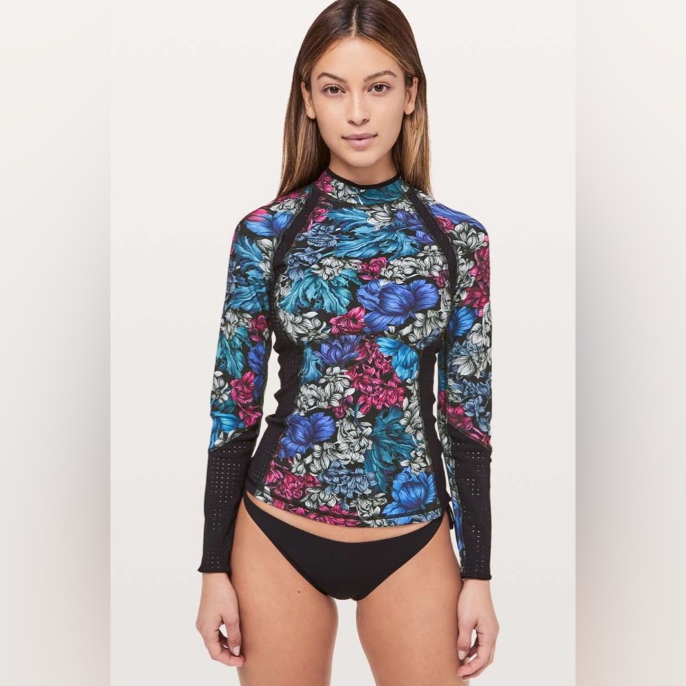 Lululemon Swell Seeker Paddle Top Nocturnal Floral Multi Black Size 6